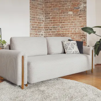 Canapea extensibila 3 locuri, ELTAP, SO-ARC-OA-03JAR, Arcadova, 244x97x97 cm, lemn/poliester, gri/stejar imagine