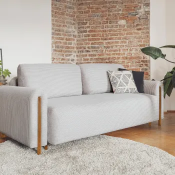 Canapea extensibila 3 locuri, ELTAP, SO-ARC-OA-04JAR, Arcadova, 244x97x97 cm, lemn/poliester, gri/stejar imagine