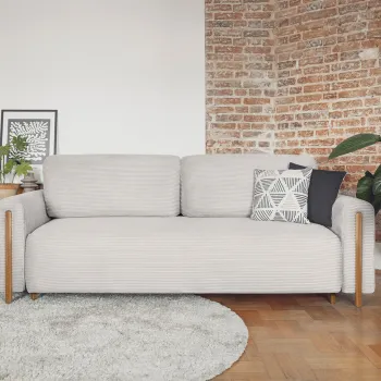 Canapea extensibila 3 locuri, ELTAP, SO-ARC-OA-18JAR, Arcadova, 244x97x97 cm, lemn/poliester, bej/stejar imagine