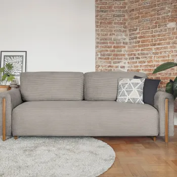 Canapea extensibila 3 locuri, ELTAP, SO-ARC-OA-20JAR, Arcadova, 244x97x97 cm, lemn/poliester, bej inchis/stejar imagine