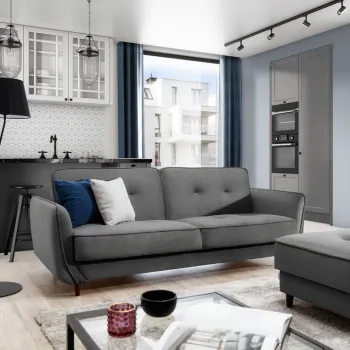 Canapea extensibila 3 locuri ELTAP, SO-BEL-04NU, Bellis, 220x90x83 cm, lemn/poliester, gri imagine