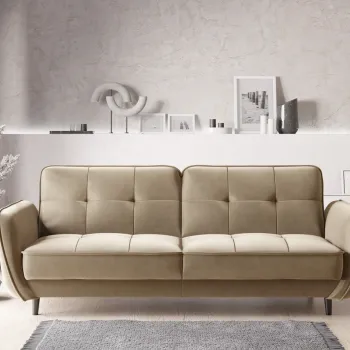 Canapea extensibila 3 locuri ELTAP, SO-BEL-20NU, Bellis, 220x90x83 cm, lemn/poliester, maro deschis imagine