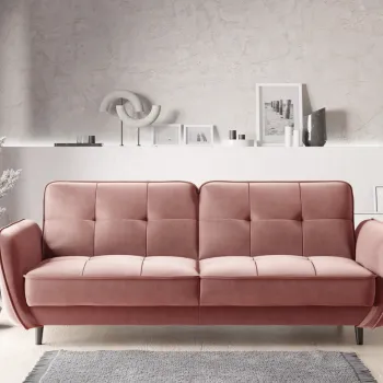 Canapea extensibila 3 locuri ELTAP, SO-BEL-24NU, Bellis, 220x90x83 cm, lemn/poliester, roz imagine