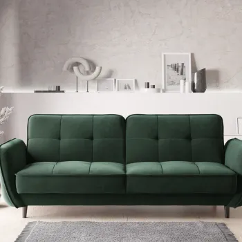 Canapea extensibila 3 locuri ELTAP, SO-BEL-35LO, Bellis, 220x90x83 cm, lemn/poliester, verde inchis imagine