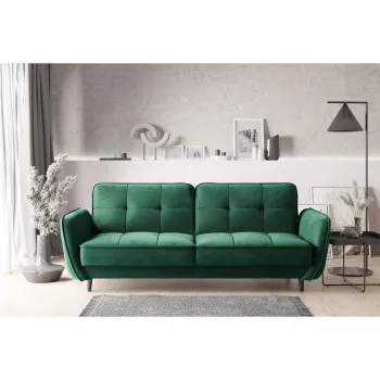 Canapea extensibila 3 locuri ELTAP, SO-BEL-35LU, Bellis, 220x90x83 cm, lemn/poliester, verde deschis imagine