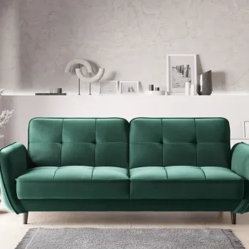 Canapea extensibila 3 locuri ELTAP, SO-BEL-35NU, Bellis, 220x90x83 cm, lemn/poliester, verde imagine