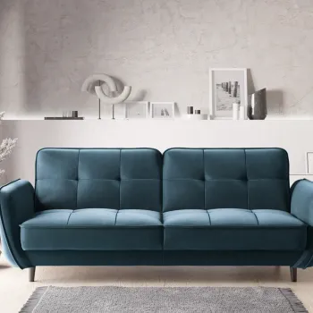 Canapea extensibila 3 locuri ELTAP, SO-BEL-40NU, Bellis, 220x90x83 cm, lemn/poliester, albastru inchis imagine