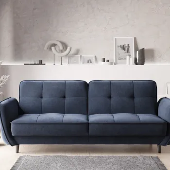 Canapea extensibila 3 locuri ELTAP, SO-BEL-40PO, Bellis, 220x90x83 cm, lemn/poliester, albastru inchis imagine