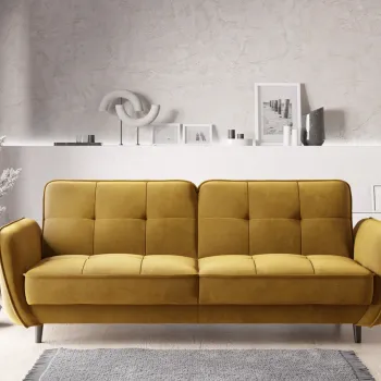 Canapea extensibila 3 locuri ELTAP, SO-BEL-45LO, Bellis, 220x90x83 cm, lemn/poliester, mustar imagine