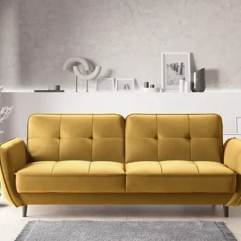 Canapea extensibila 3 locuri ELTAP, SO-BEL-45NU, Bellis, 220x90x83 cm, lemn/poliester, galben imagine