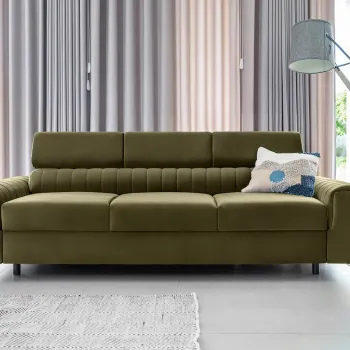 Canapea extensibila 3 locuri, ELTAP, SO-LAU-33NU, Laurence, 261x97x105 cm, lemn/poliester, verde olive imagine