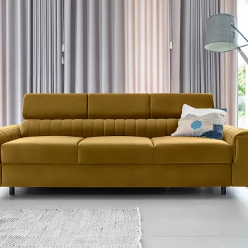 Canapea extensibila 3 locuri, ELTAP, SO-LAU-45NU, Laurence, 261x97x105 cm, lemn/poliester, mustar imagine