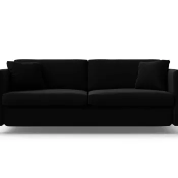 Canapea extensibila 3 locuri, Gloria, Micadoni Home, 206x102x88 cm, catifea, negru imagine