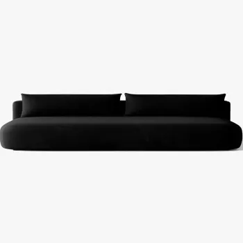 Canapea extensibila 3 locuri, Hena, Micadoni Home, 205x112x85 cm, catifea, negru imagine