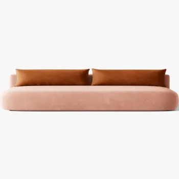 Canapea extensibila 3 locuri, Hena, Micadoni Home, 205x112x85 cm, catifea, roz imagine