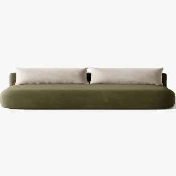 Canapea extensibila 3 locuri, Hena, Micadoni Home, 205x112x85 cm, catifea, verde imagine