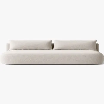 Canapea extensibila 3 locuri, Hena, Micadoni Home, 205x112x85 cm, tesatura structurata, bej deschis imagine