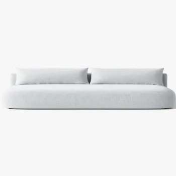 Canapea extensibila 3 locuri, Hena, Micadoni Home, 205x112x85 cm, tesatura structurata, gri deschis imagine