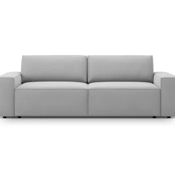 Canapea extensibila 3 locuri, Jodie-78, Micadoni Home, 247x107x86 cm, tesatura structurata, gri deschis imagine