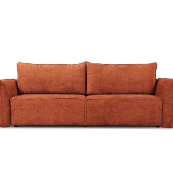 Canapea extensibila 3 locuri, Kaelle, Micadoni Home, BL, 244x97x91 cm, poliester chenille, caramiziu imagine