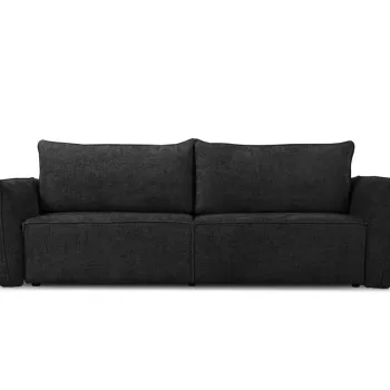 Canapea extensibila 3 locuri, Kaelle, Micadoni Home, BL, 244x97x91 cm, poliester chenille, negru imagine