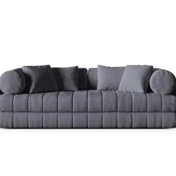 Canapea extensibila 3 locuri, Kemi, Cosmopolitan Design, 206x95x70 cm, tesatura boucle, grafit imagine