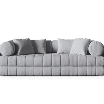 Canapea extensibila 3 locuri, Kemi, Cosmopolitan Design, 206x95x70 cm, tesatura boucle, gri imagine