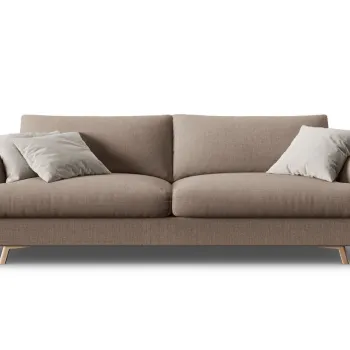 Canapea extensibila 3 locuri, Naomi, Micadoni Home, 233x110x95 cm, tesatura structurata, cappuccino imagine