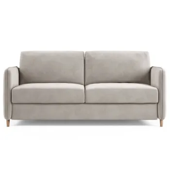 Canapea extensibila 3 locuri, Simo, Micadoni Home, 184x102x95 cm, catifea, bej imagine
