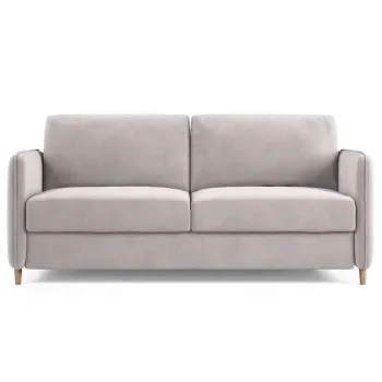 Canapea extensibila 3 locuri, Simo, Micadoni Home, 184x102x95 cm, catifea, gri deschis imagine