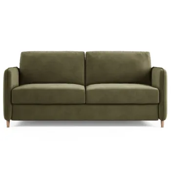 Canapea extensibila 3 locuri, Simo, Micadoni Home, 184x102x95 cm, catifea, verde imagine