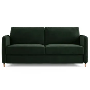Canapea extensibila 3 locuri, Simo, Micadoni Home, 184x102x95 cm, catifea, verde bottle imagine