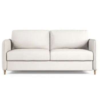 Canapea extensibila 3 locuri, Simo, Micadoni Home, 184x102x95 cm, tesatura structurata, alb imagine