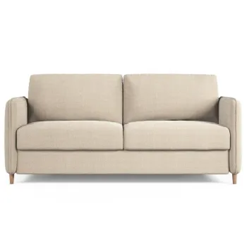 Canapea extensibila 3 locuri, Simo, Micadoni Home, 184x102x95 cm, tesatura structurata, bej imagine
