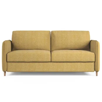 Canapea extensibila 3 locuri, Simo, Micadoni Home, 184x102x95 cm, tesatura structurata, galben imagine