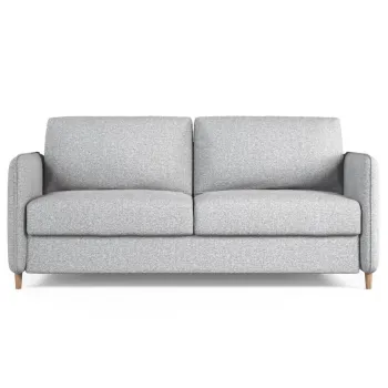 Canapea extensibila 3 locuri, Simo, Micadoni Home, 184x102x95 cm, tesatura structurata, gri deschis imagine