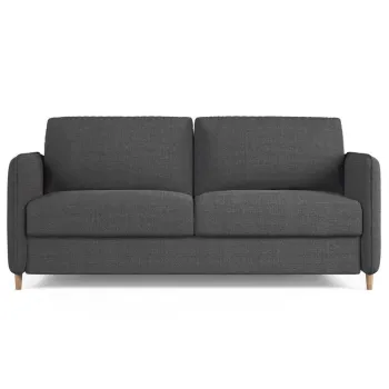Canapea extensibila 3 locuri, Simo, Micadoni Home, 184x102x95 cm, tesatura structurata, negru imagine