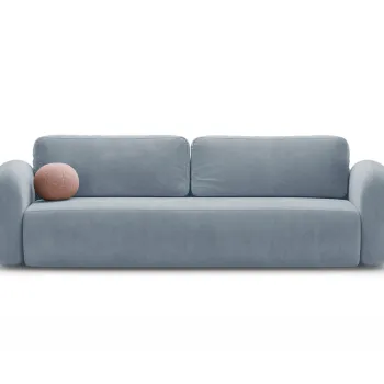 Canapea extensibila 3 locuri, Tonale, Cosmopolitan Design, 262x105x88 cm, catifea, albastru gri imagine