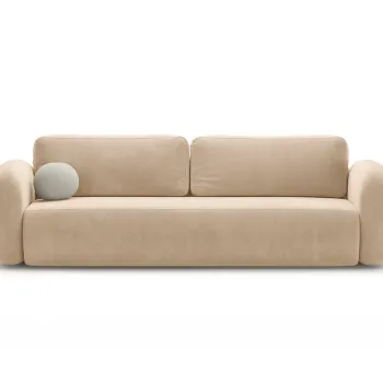 Canapea extensibila 3 locuri, Tonale, Cosmopolitan Design, 262x105x88 cm, catifea, bej migdala imagine