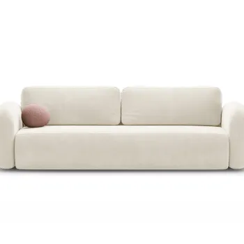 Canapea extensibila 3 locuri, Tonale, Cosmopolitan Design, 262x105x88 cm, catifea, ivoriu imagine