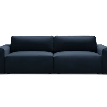 Canapea extensibila 3 locuri, Victor, Micadoni Home, 246x100x83 cm, catifea, albastru inchis imagine