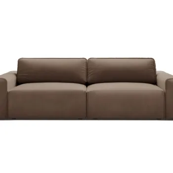Canapea extensibila 3 locuri, Victor, Micadoni Home, 246x100x83 cm, catifea, ciocolatiu imagine