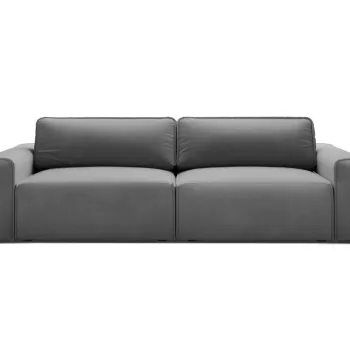 Canapea extensibila 3 locuri, Victor, Micadoni Home, 246x100x83 cm, catifea, gri imagine
