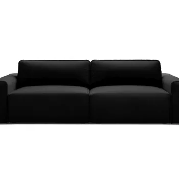 Canapea extensibila 3 locuri, Victor, Micadoni Home, 246x100x83 cm, catifea, negru imagine
