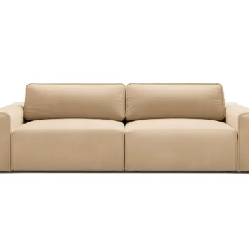 Canapea extensibila 3 locuri, Victor, Micadoni Home, 246x100x83 cm, catifea, nude imagine