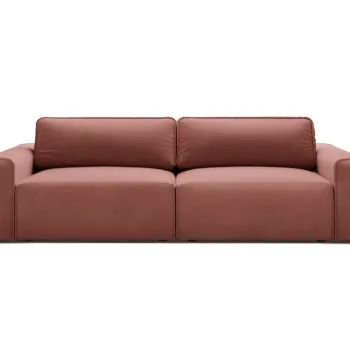 Canapea extensibila 3 locuri, Victor, Micadoni Home, 246x100x83 cm, catifea, roz imagine