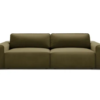 Canapea extensibila 3 locuri, Victor, Micadoni Home, 246x100x83 cm, catifea, verde muschi melanj imagine