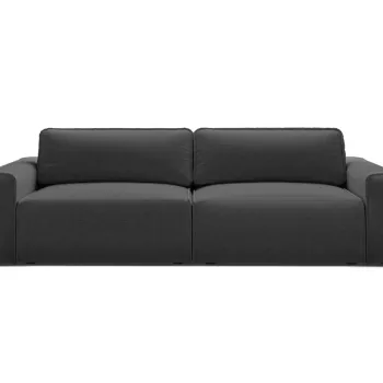 Canapea extensibila 3 locuri, Victor, Micadoni Home, 246x100x83 cm, tesatura structurata, antracit imagine
