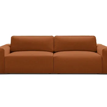 Canapea extensibila 3 locuri, Victor, Micadoni Home, 246x100x83 cm, tesatura structurata, caramiziu imagine