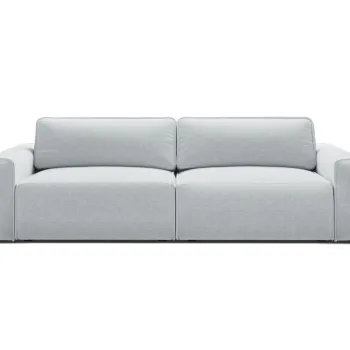Canapea extensibila 3 locuri, Victor, Micadoni Home, 246x100x83 cm, tesatura structurata, gri deschis imagine